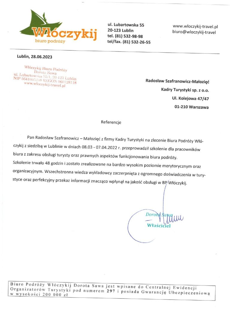 Referencje Kadry Turystyki 2