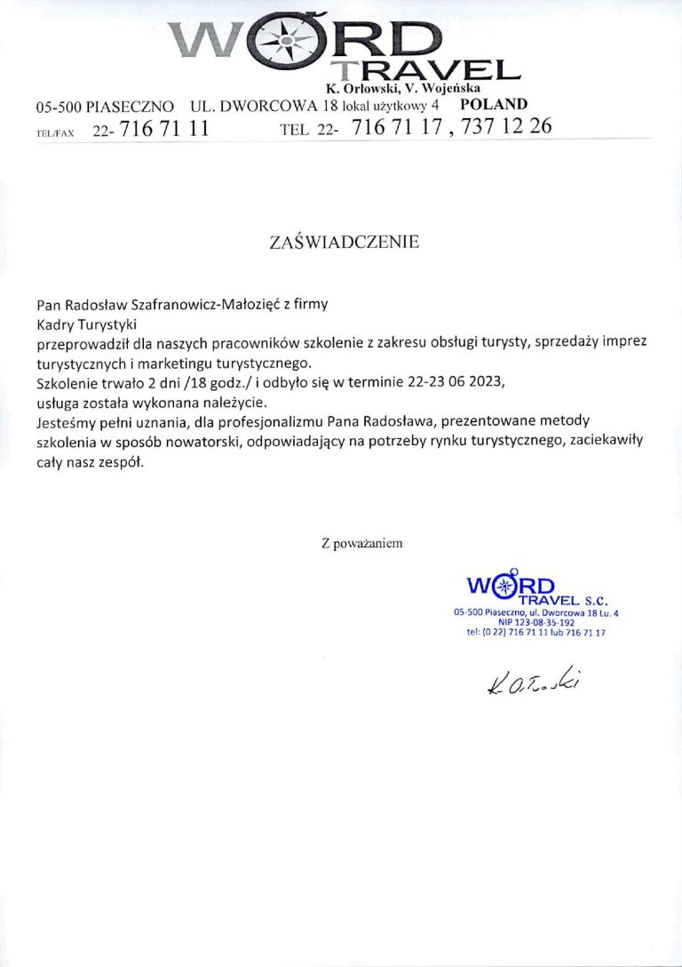 Referencje Kadry Turystyki 3